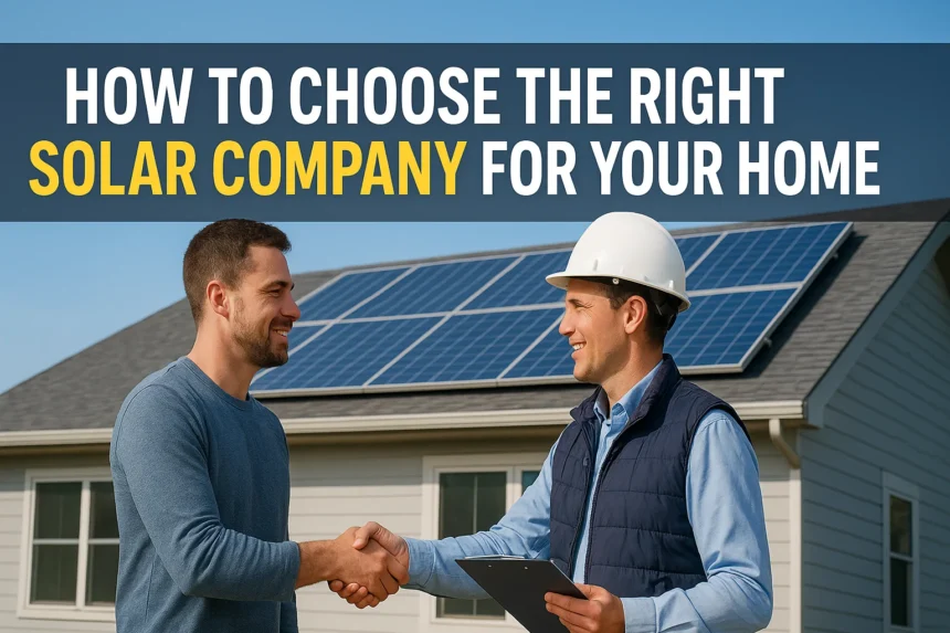 How to Choose the Right Solar Company for Your Home