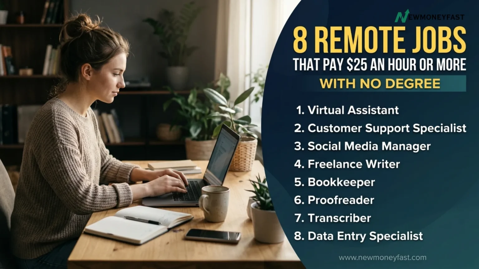8 Remote Jobs That Pay $25 an Hour or More With No Degree